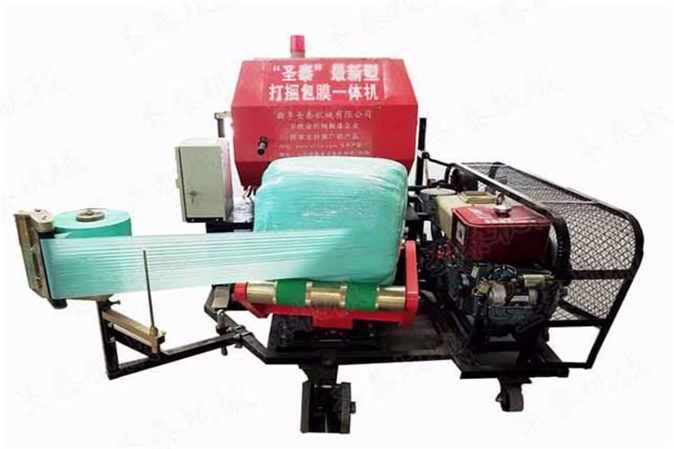 打捆包膜一体机占地体积小，重量轻，操作简单，工作效率高